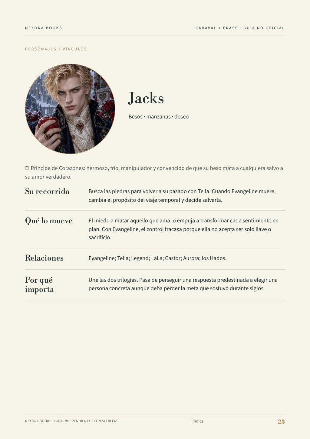 Caraval + Érase una vez un corazón roto · Guía visual PDF